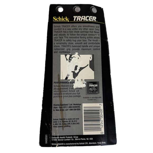 NEW Vintage 1990 Schick Tracer Razor w/ 2 Flexible Cartridges Sealed NOS New - Picture 2 of 2